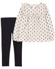 Carter's Two Piece Floral Jersey Top and Legging Set White NB