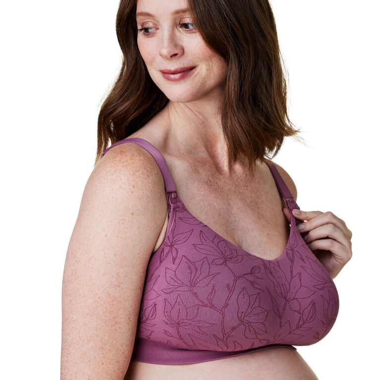 Bravado! Designs Intrigue Balconette Maternity & Nursing Bra, Berry Jacquard, X-Large Full Cup