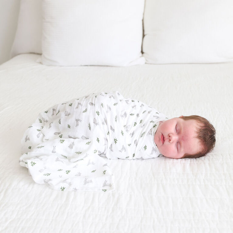 Lulujo - 2 Pack Cotton Muslin Swaddles - Bunny+Fern