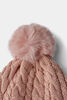 RISE Little Earthling Pom Pom Cable Hat Light Pink