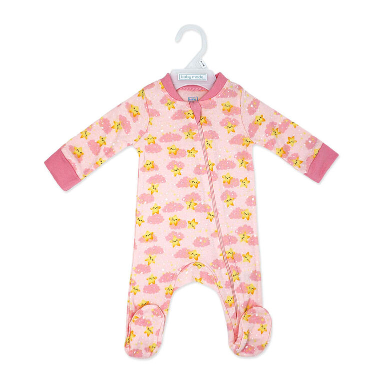 Baby Mode Interlock Coverall: Pink Cloud 3-6M