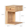 Sweedi Table de chevet 1 tiroir en bois massif Bois naturel