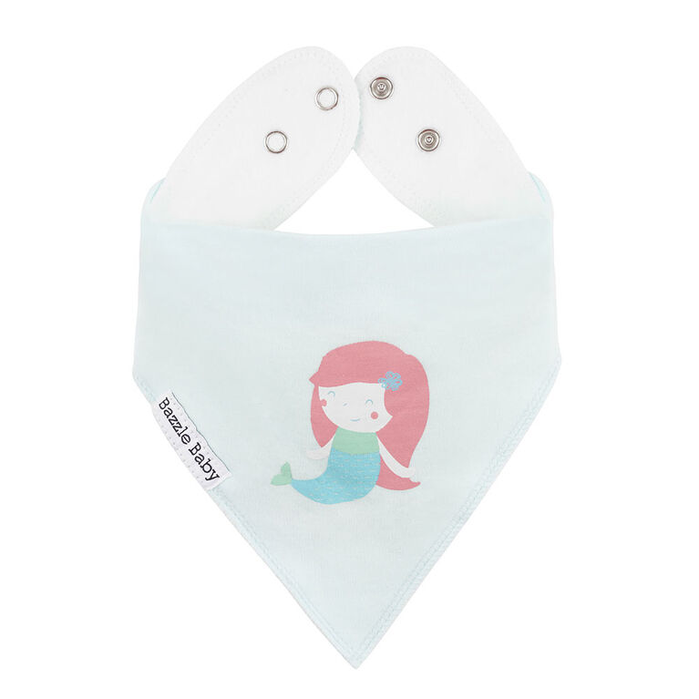 Bavoir Banda Bib, le bavoir bandana original, ensemble de 3 de Bazzle Baby - Mermaid
