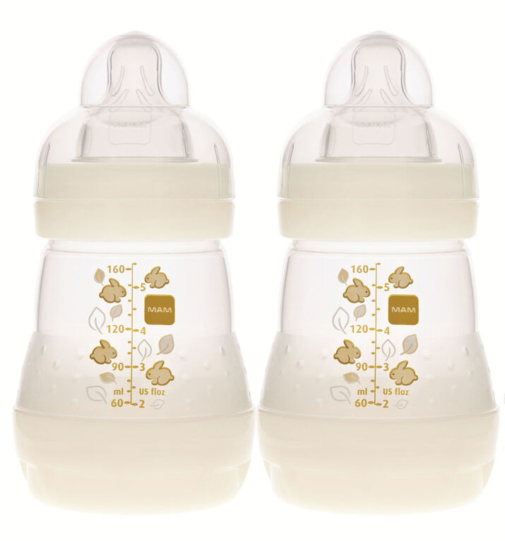 Mam Anti Colic Bottle-2 Pack 5oz - Cream White