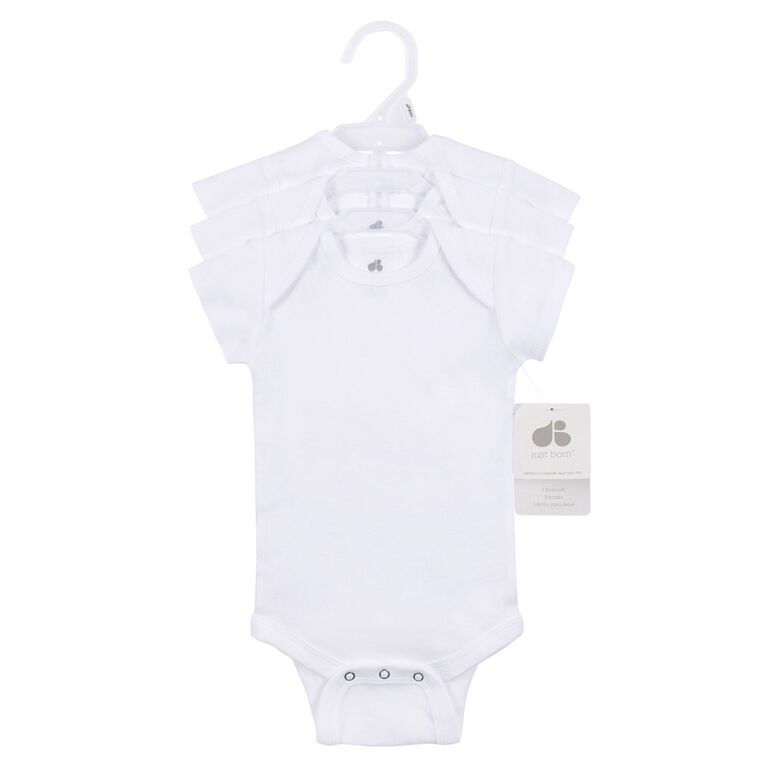 Just Born - 3-Pack Baby Neutral Short Sleeve Onesie - 0-3 months