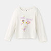 t-shirt imprimé à manches longues, 2-3a - blanc