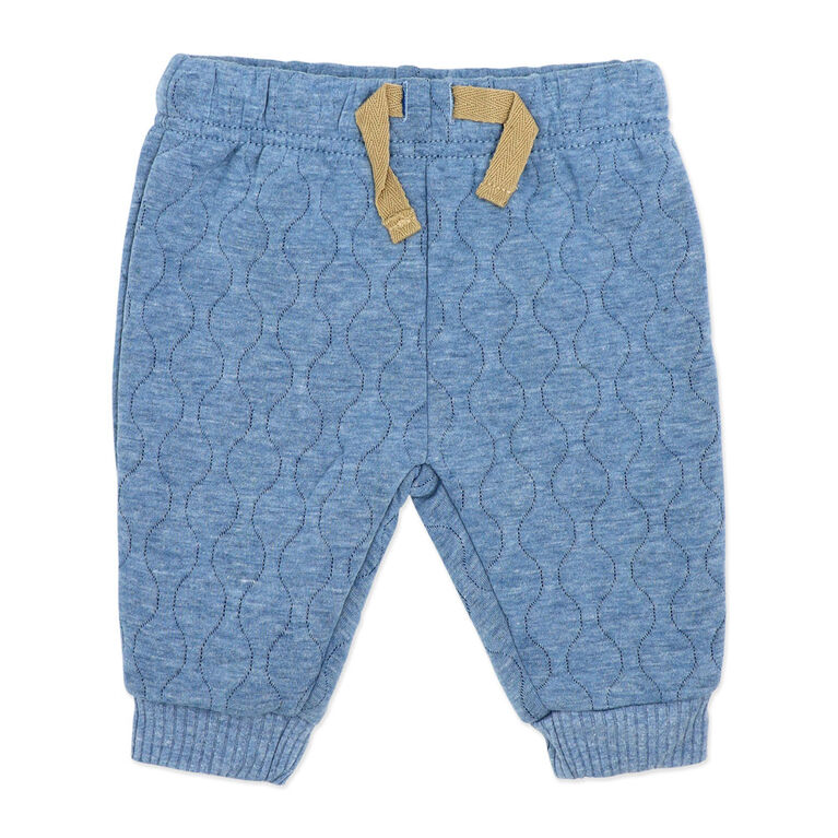 Baby Mode 2 Piece Quilted Jogger Set: Blue