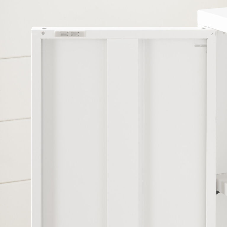 Crea Meuble de rangement avec 2 portes en métal Blanc solide