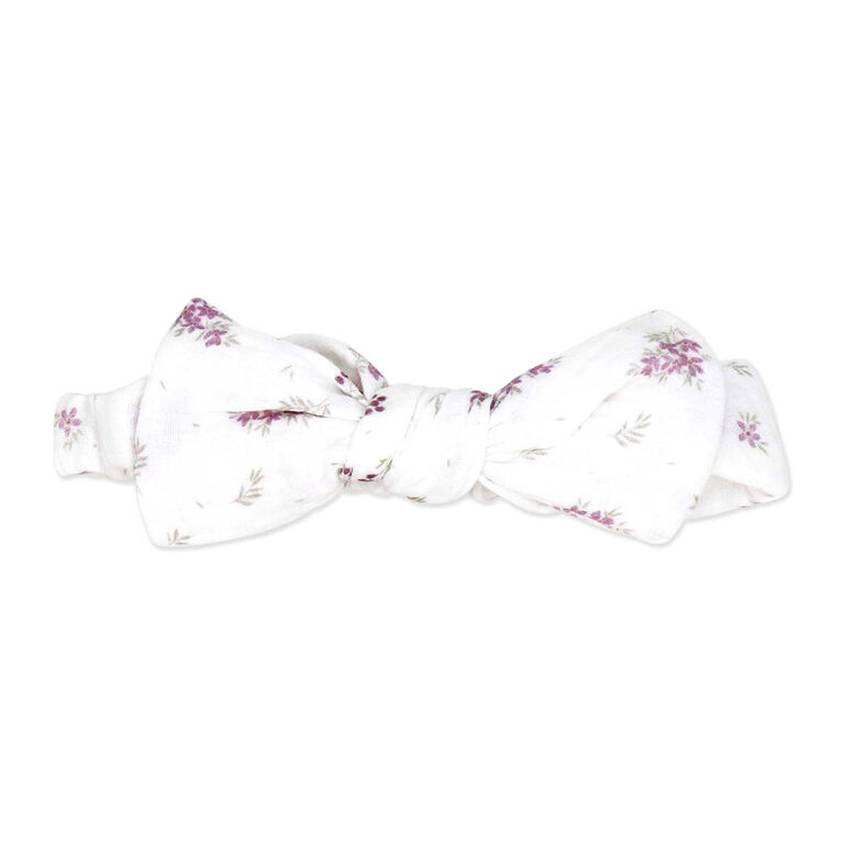 Baby Mode Signature 4 Piece Bib & Headbands: Mauve Floral