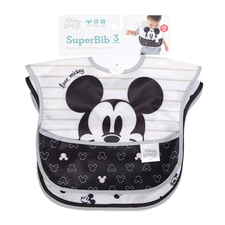 Bumkins Disney SuperBib, 6-24 Months, 3 Pack - Mickey Mouse