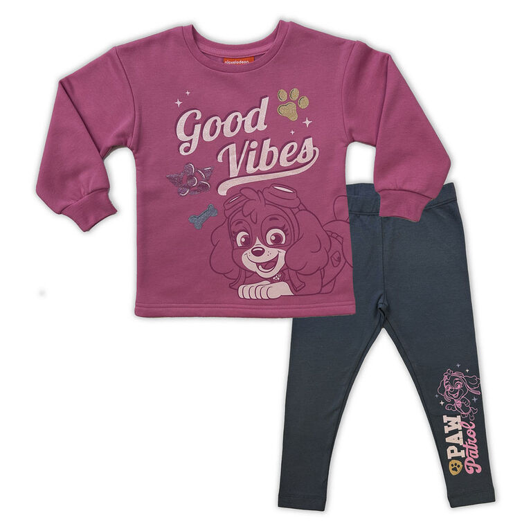 Paw Patrol 2 Piece Tunic & Legging - Pink/Charcoal