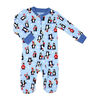 Baby Mode Grenouillère de Noël zippée en coton : Pingouin bleu 0-3M