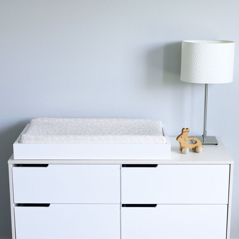 Red Rover - Cotton Muslin Changing Pad Cover - Pink Meadow - R Exclusive