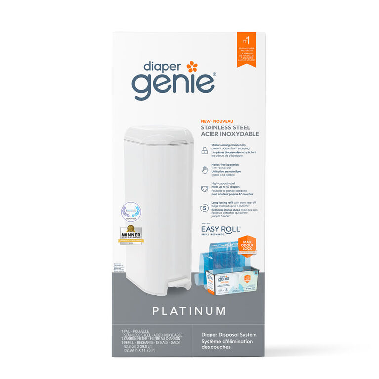 Diaper Genie - Platinum Pail - Lily White