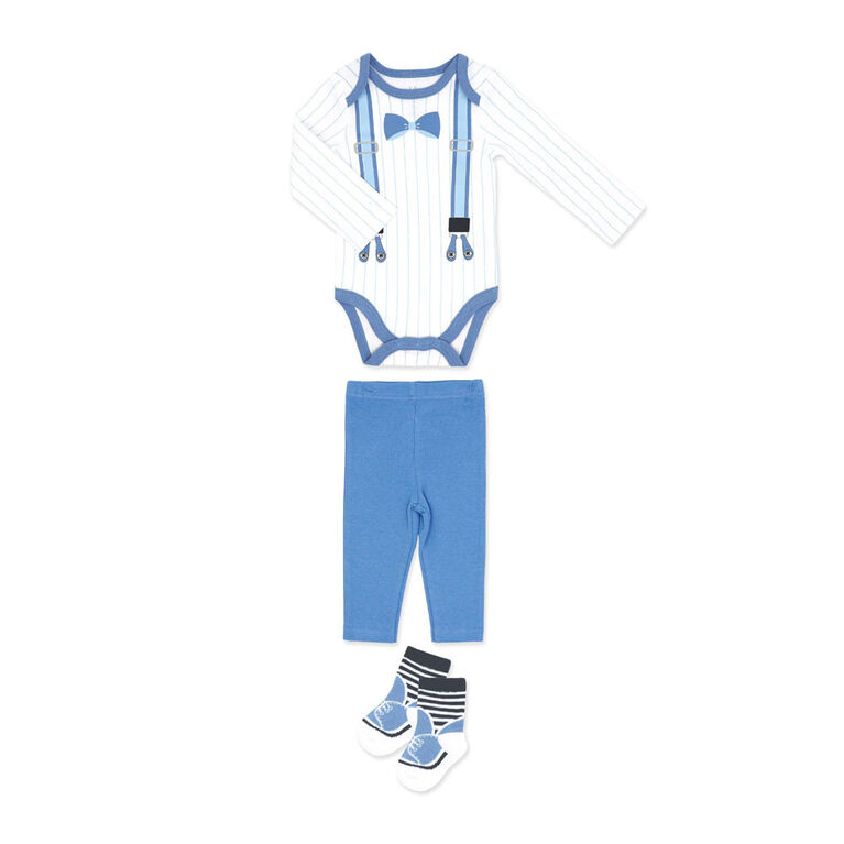 Baby Mode 3 Piece Dress-Up Set: Blue 6-9M