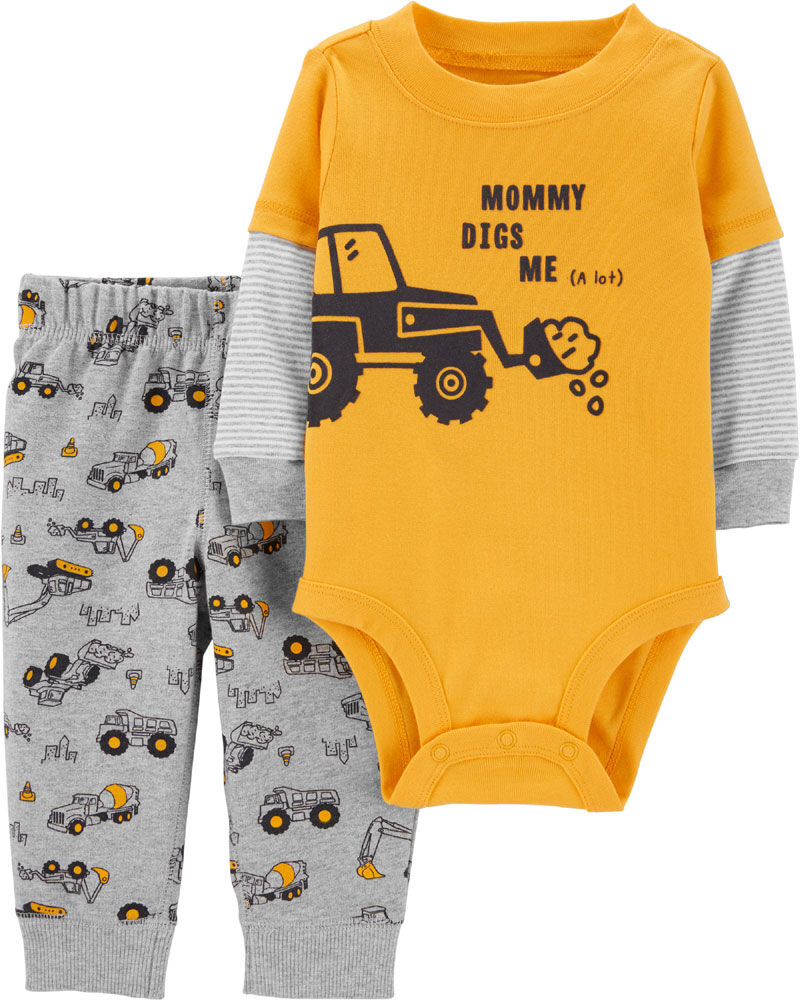 Carter s 2 Piece Tractor Bodysuit Pant Set Yellow Newborn Toys R Us Canada
