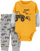 Ensemble 2 pièces cache-couche à tracteur et pantalon – jaune, nouveau-né