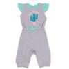 Snugabye Long Romper - Cactus - Grey, 12-18 Months