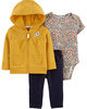 Carter’s 3-Piece Floral Cardigan Set - Yellow, 3 Months