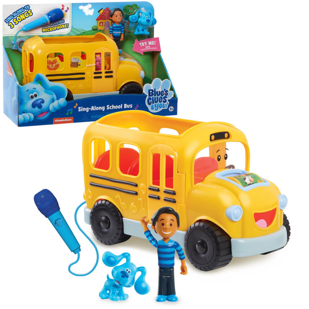 Blue s Clues and You Sing Along School Bus with Josh and Blue Figures Includes Microphone and Plays 3 Songs R Exclusive