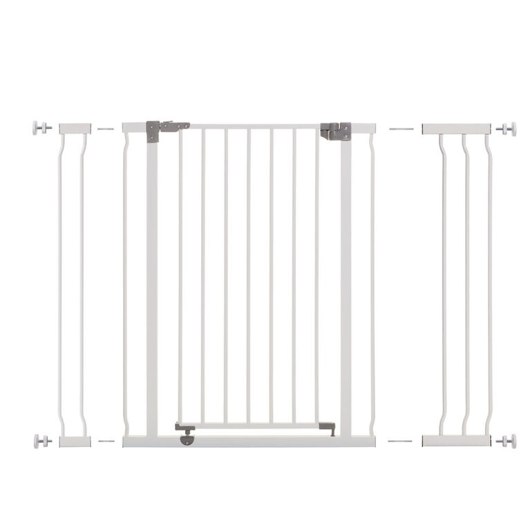 Barrière de sécurité Dreambaby Liberty Xtra-Tall avec extensions (y compris 1 x 3,5" et 1 x 7") - Blanc