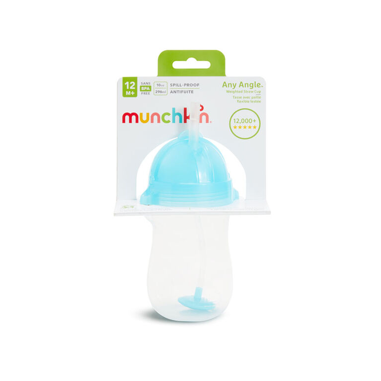 Munchkin- Any Angle Weighted Straw Trainer Cup- Blue, 10oz