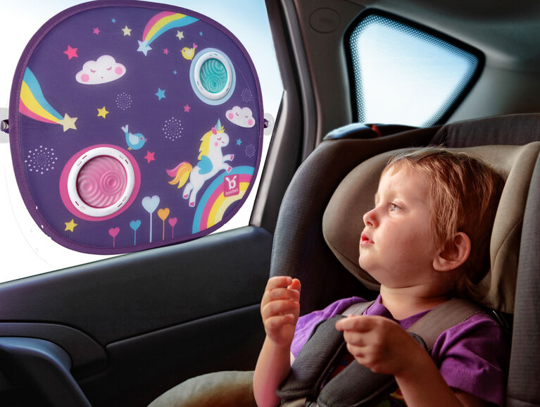 Pare-soleil de voiture rond avec ventouse Benbat - Licorne / Violet / 0-10  ans