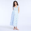 Motherhood Ruffle Sleeve Smocked Bodice Midi Dress