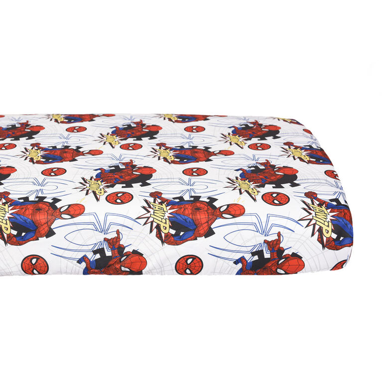 Marvel Spiderman 3 Piece Toddler Bedding Set with Reversible Comforter, Fitted Sheet and Pillowcase by Nemcor