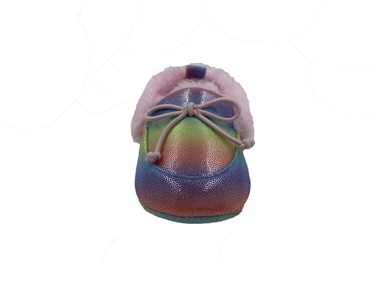 First Steps Pastel Rainbow Coated Girls Slippers Size 3, 69 months Babies R Us Canada