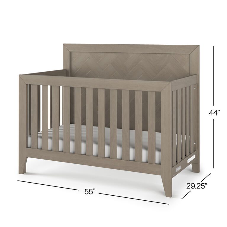 Child Craft Kieran 4-in-1 Convertible Crib, Crescent Gray