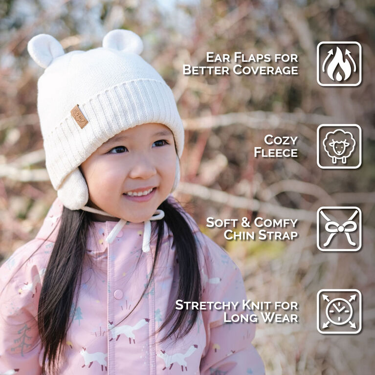 Chapeaux Tricotés Ours pour Enfants | Crème Vanille Chapeaux Tricotés Ours pour Enfants | Crème Vanille