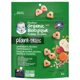 Gerber Organic Lentil Hearts Banana Carrot Raspberry 42G