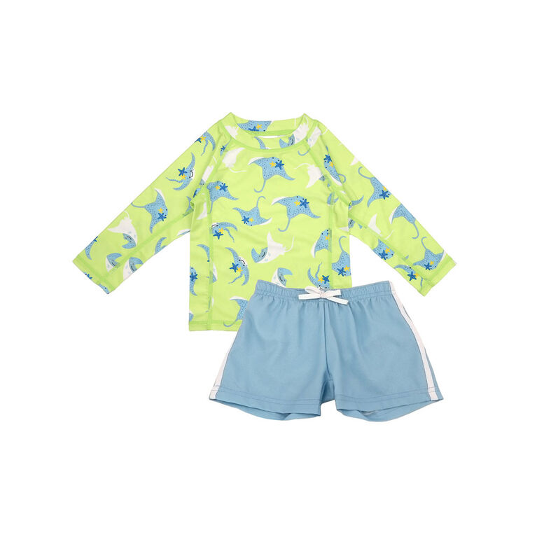 ZOOCCHINI - Ensemble haut de maillot de bain et short Rashguard - Stingray -4T