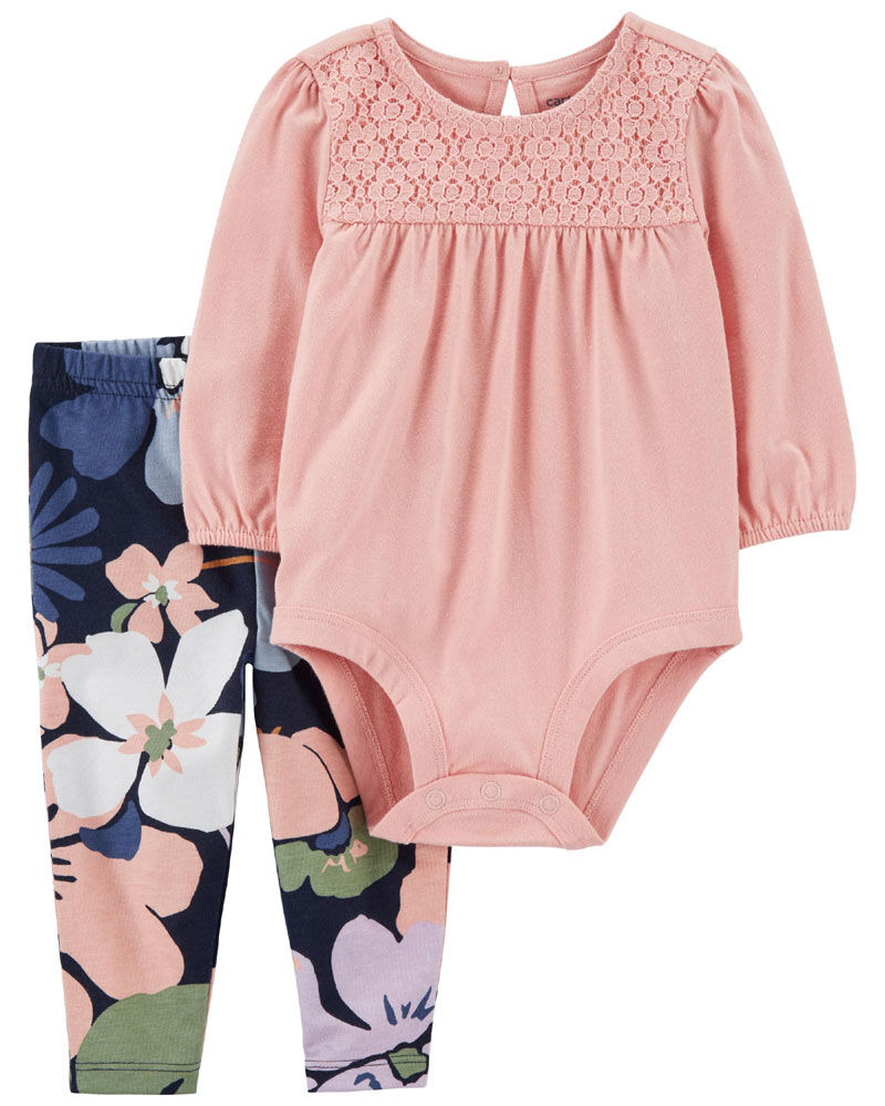 Carter s Two Piece Bodysuit Pant Set Pink 6M Babies R Us Canada