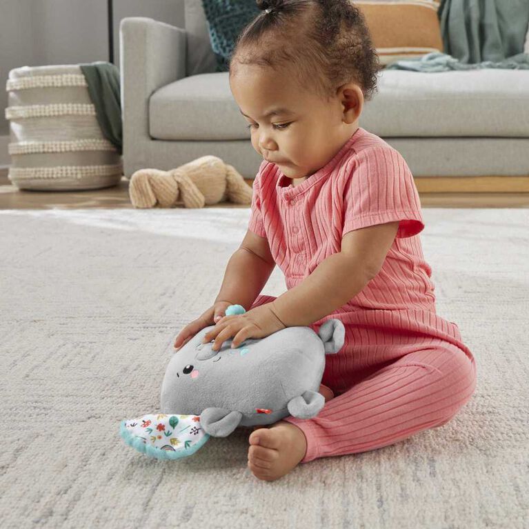Fisher-Price Plush Elephant Baby Toy Sound Machine with Vibrations, Calming Vibes Soother
