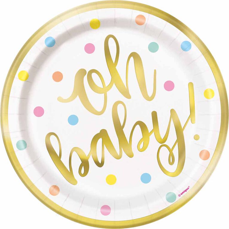"Oh Baby"  7"  Plates 8 pieces - English Edition