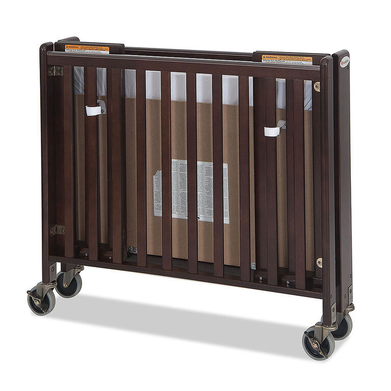 Foundations wood compact folding crib, antique cherry finish