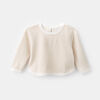 oversized crew neck popover sweater, size 9-12m - White