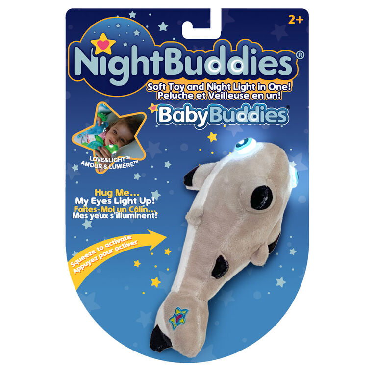 Mini Pelluche BabyBuddies 5" Yeux Lumineux Mirabella Requin Beige