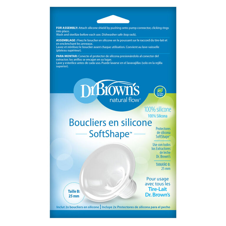 Boucliers en silicone de SoftShape de Dr. Brown's Taille B paquet de 2