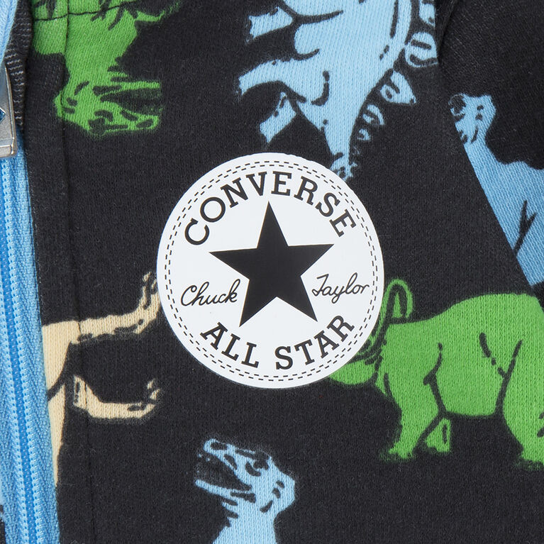 Converse Dino Footed Coverall - Black | Babies R Us Canada