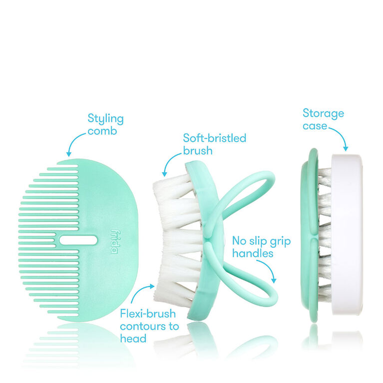 Fridababy - Ensemble de brosse à cheveux et peigne coiffant pour bébé