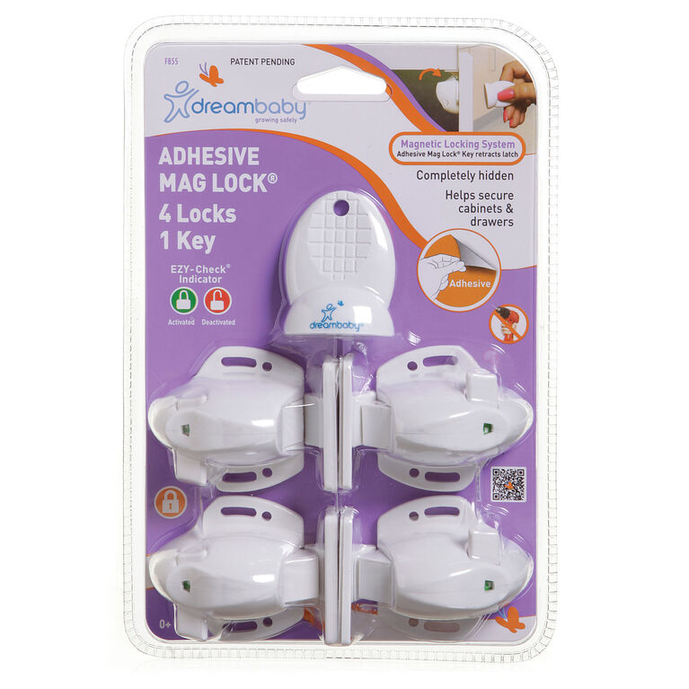 Dreambaby Adhesive Mag Lock - 4 Locks & 1 Key