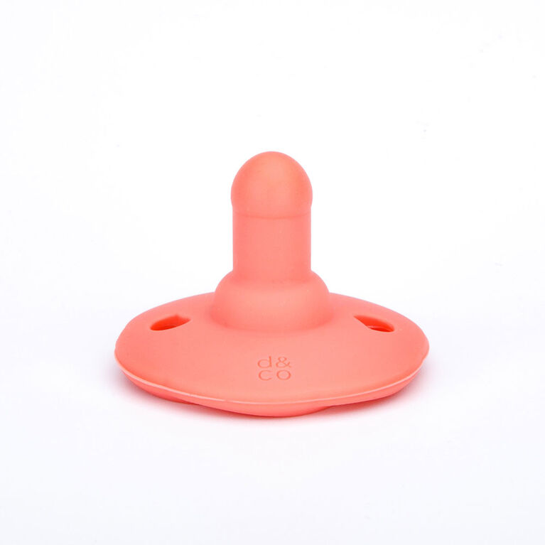 Doddle and Co - Sucette en silicone Holland Pop - Paquet de 2 - Pêche/Nuage 9 - 0 à 3 Mois