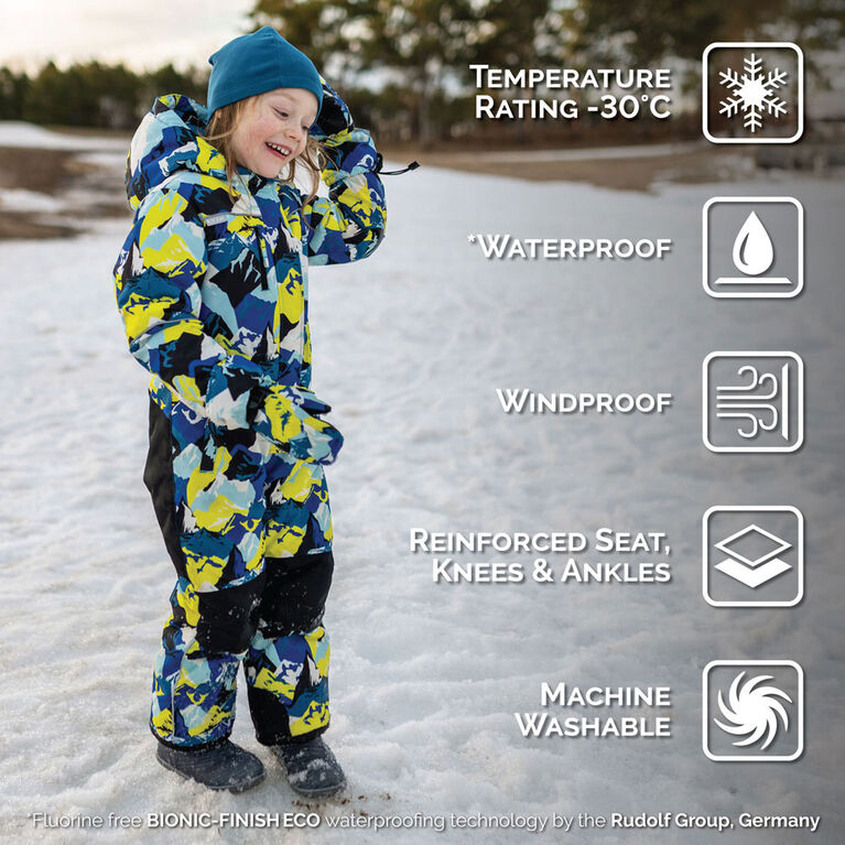 Kids Waterproof Snowsuit | Neon Peaks - 4T (4-5Y)