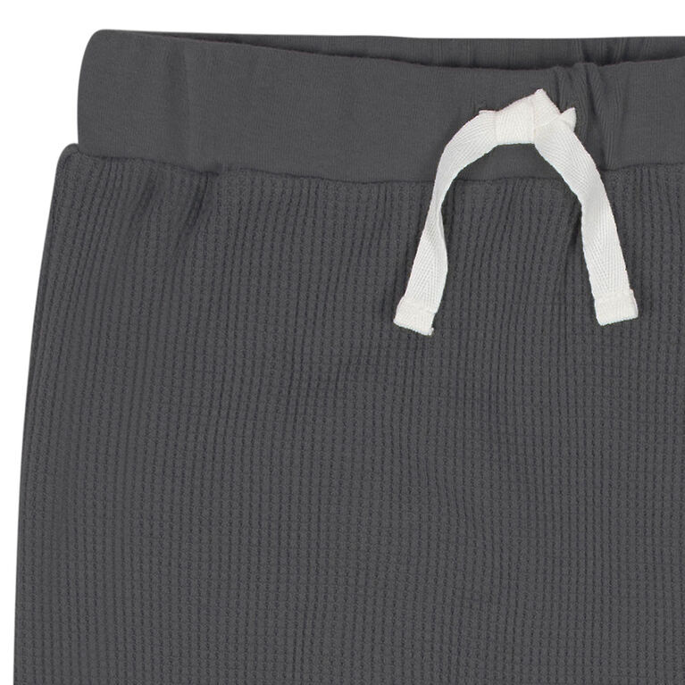 Gerber Childrenswear - 2-Piece Toddler Charcoal Waffle Knit Hoodie & Jogger Set 3T