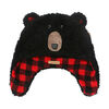 FlapJackKids - Baby, Toddler, Kids, Boys Reversible Sherpa Fleece Hat - Double Layered - Black Bear/Aviator - Small 6-24 months