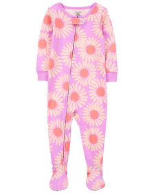 Carter's One Piece Sunflower 100% Snug Fit Cotton Footie Pajamas Purple