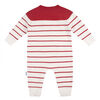 Gerber Childrenswear - 1 Pack Pull Knit Romper - Rouge + Blanc Nouveau-né